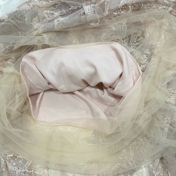 Dress The Population Anabel Sequin Sweetheart Gown Pink Floral XS Prom Bridal - Picture 11 of 12